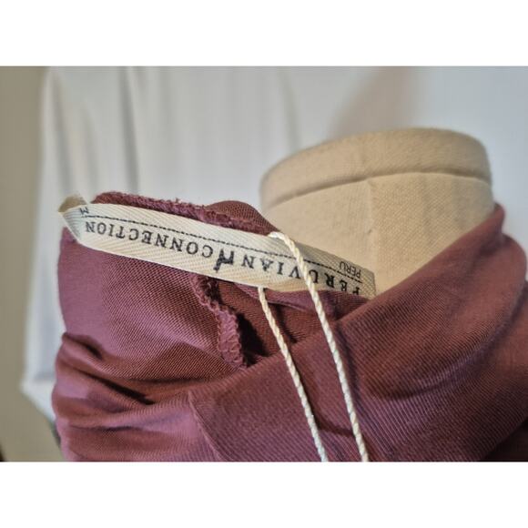 New W/Tag Peruvian Connection *IN RASPBERRY* T-Neck Top Pima Cotton Medium - Picture 8 of 8